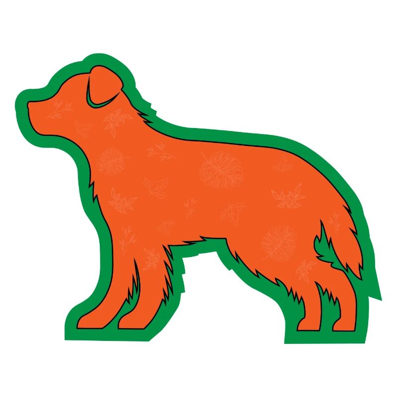 Retriever mit Blättern
