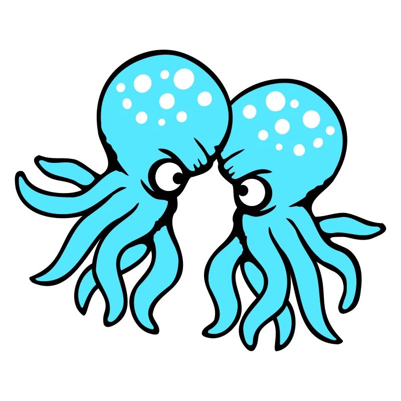 2 Octopus Amis Deux Combattants Ennemis Rivaux