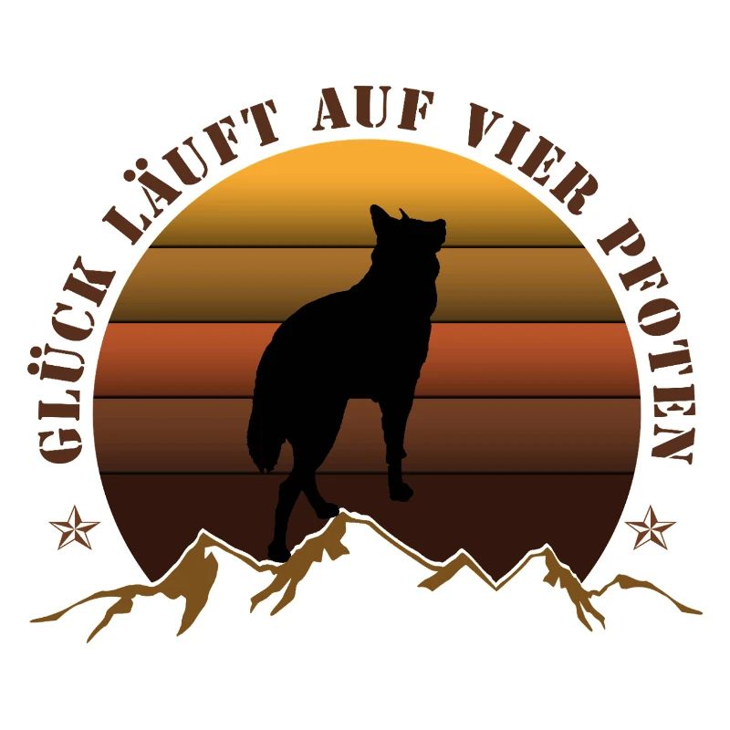 Evening wolf on mountain backdrop