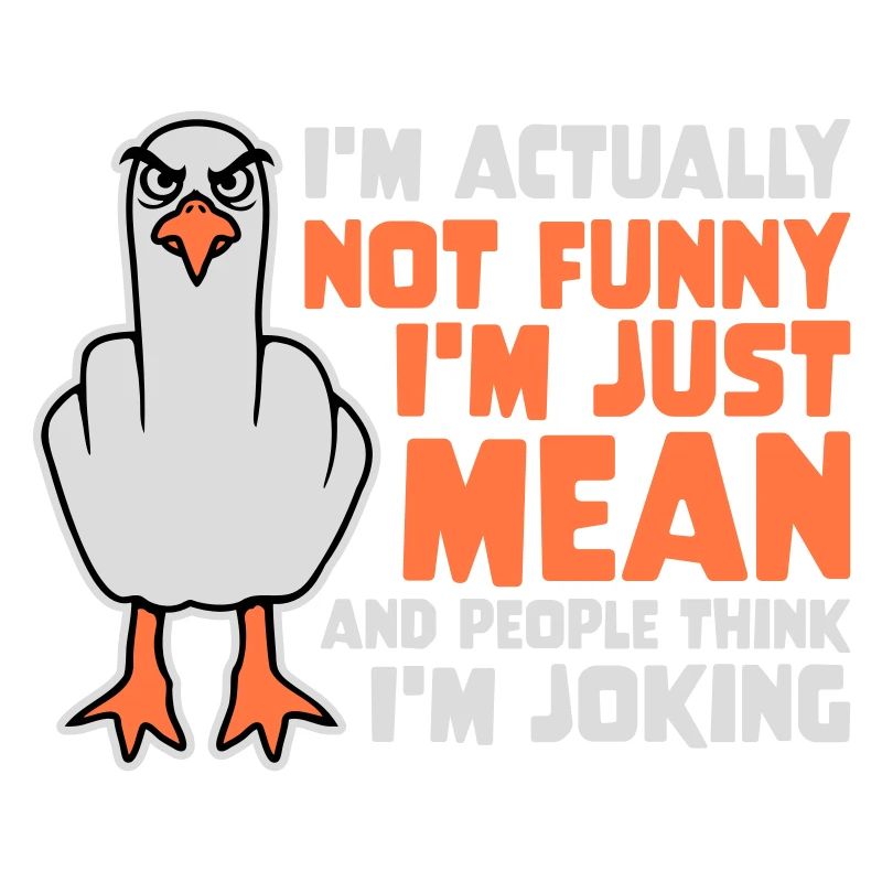 Möwe Mittelfinger Not Funny Mean People Think Joke