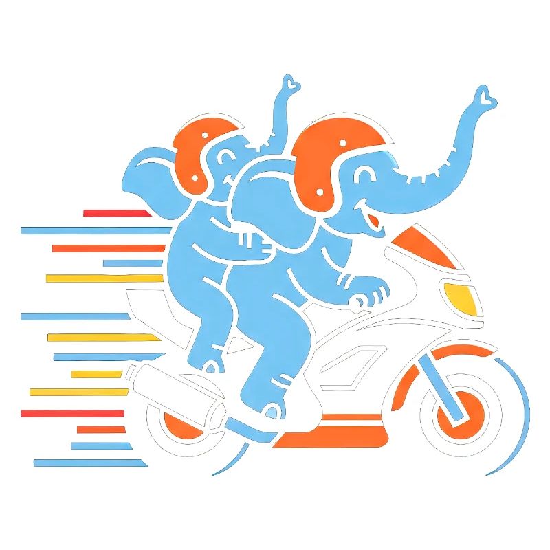 Duo de course d’éléphants à moto