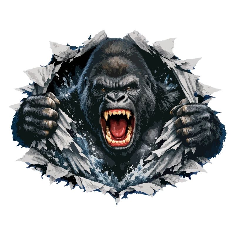 Gorilla Breaks Through: Roaring Power