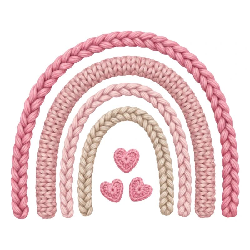 Patron de tricot rose arc-en-ciel