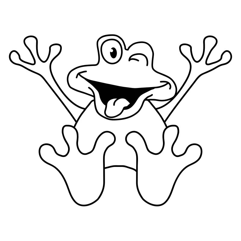 Funny Sitting Comic Frog