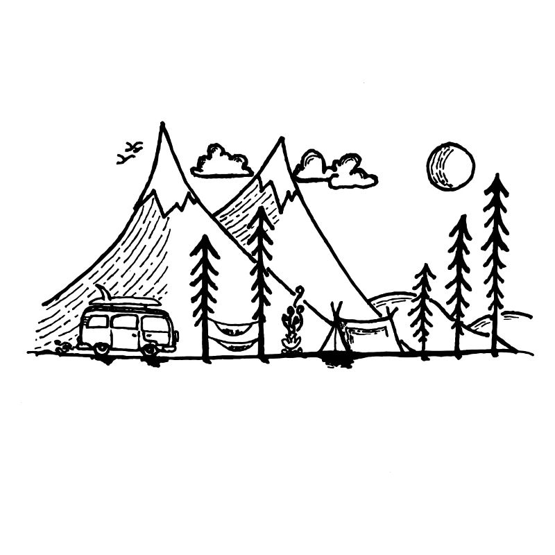 Camper Simple Mountain et Campfire