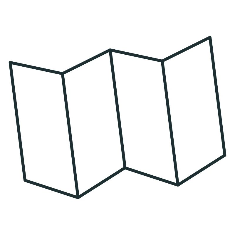 folded map outline folds