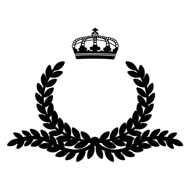 Ornate laurel wreath with crown