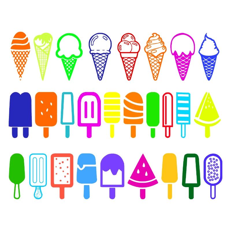 Crème glacée avec style dans de nombreuses couleurs