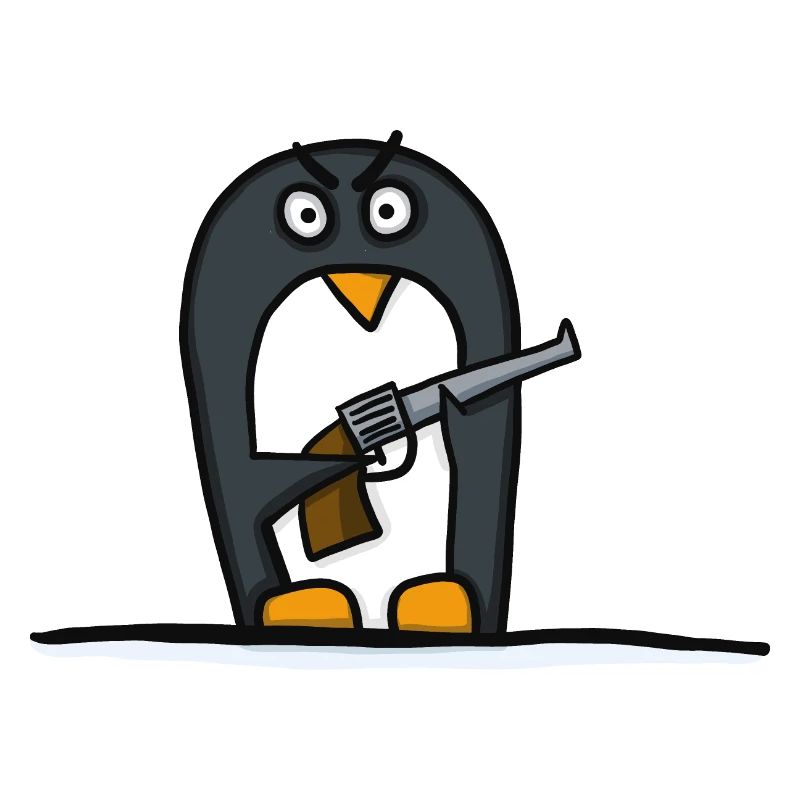 Pinguin mit Pistole