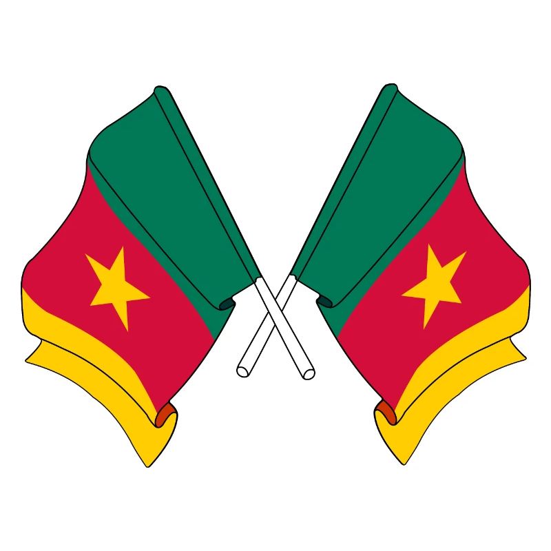 Two flags Cameroon