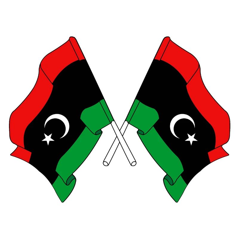 Two flags Libya