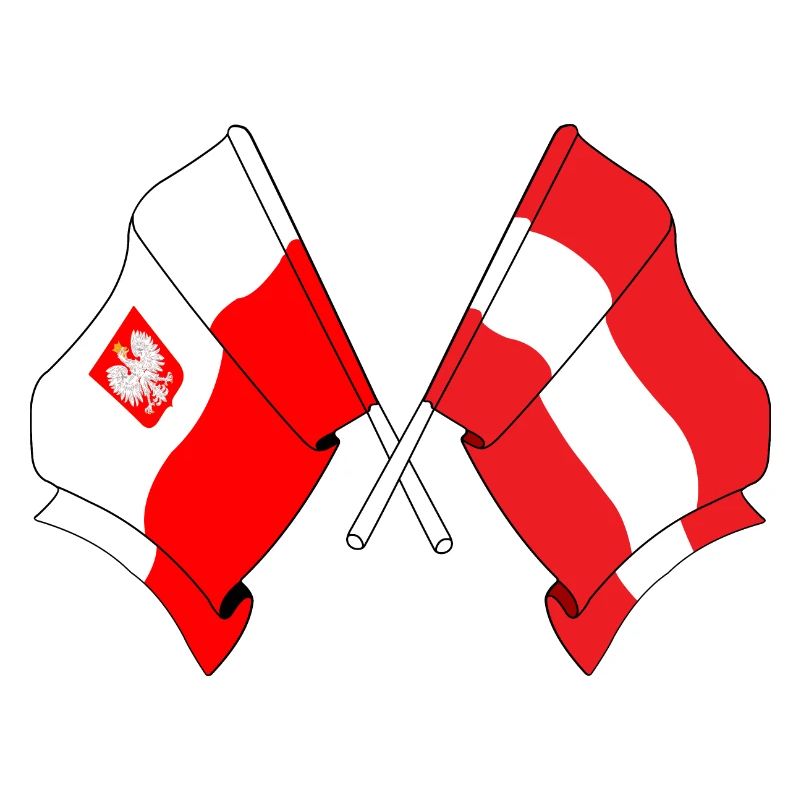 Drapeau de la Pologne et drapeau de l’Autriche