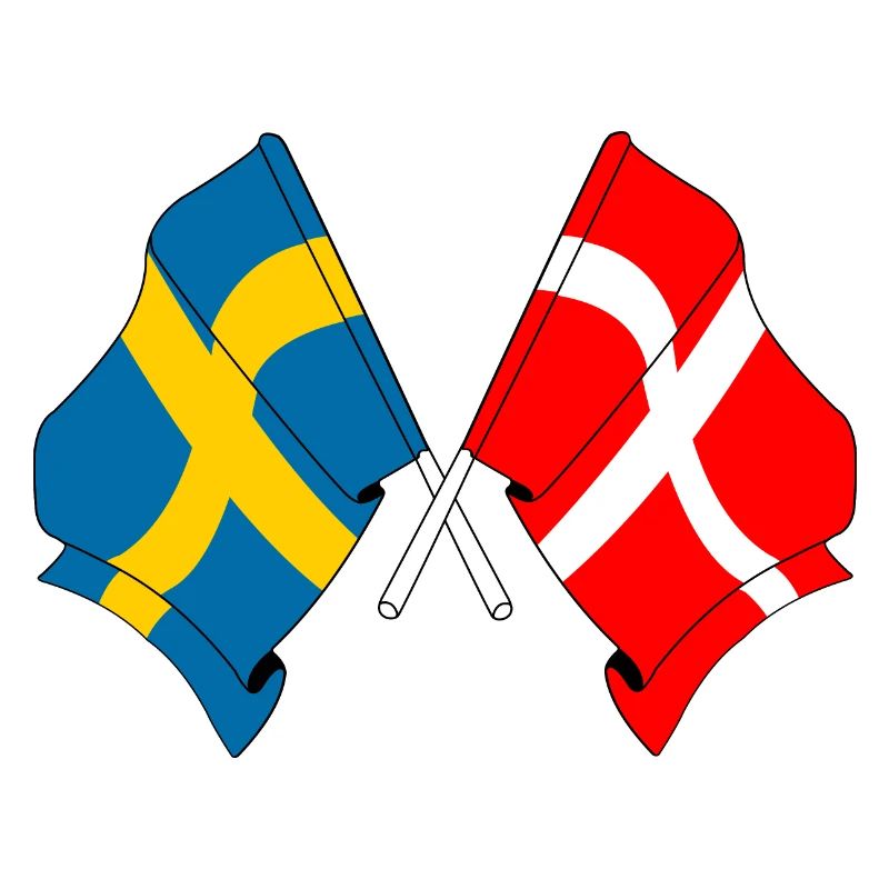 Drapeau de la Suède, drapeau du Danemark