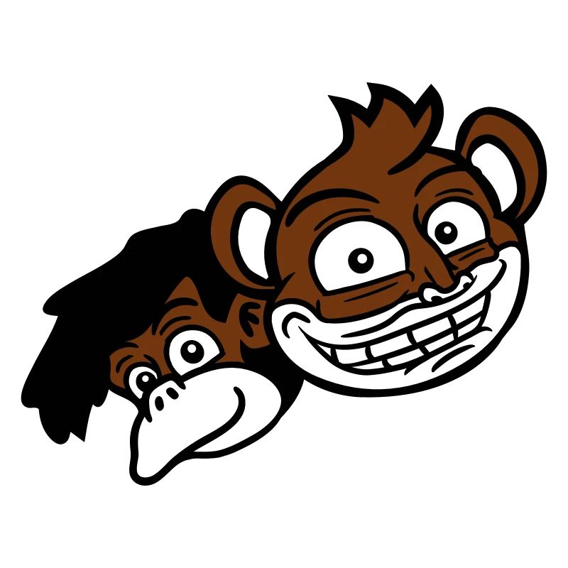 2 Funny Monkey Faces Two Friends Crew Team