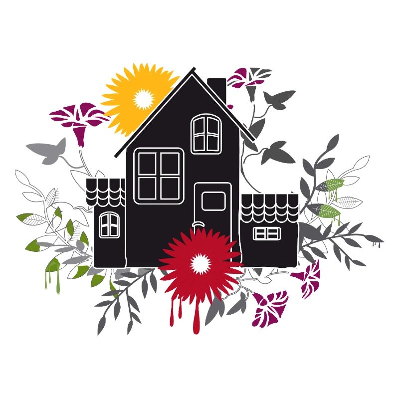 Maison moderne avec des fleurs - Design élégant