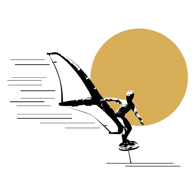 Wingfoiler devant le soleil
