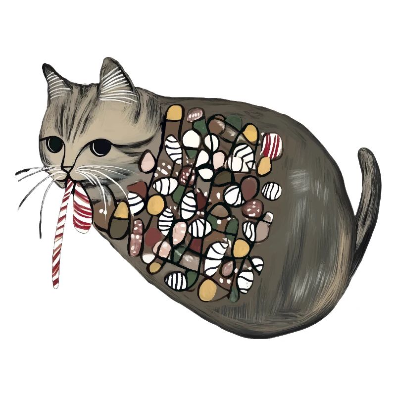 Candy Pattern Candy Cat