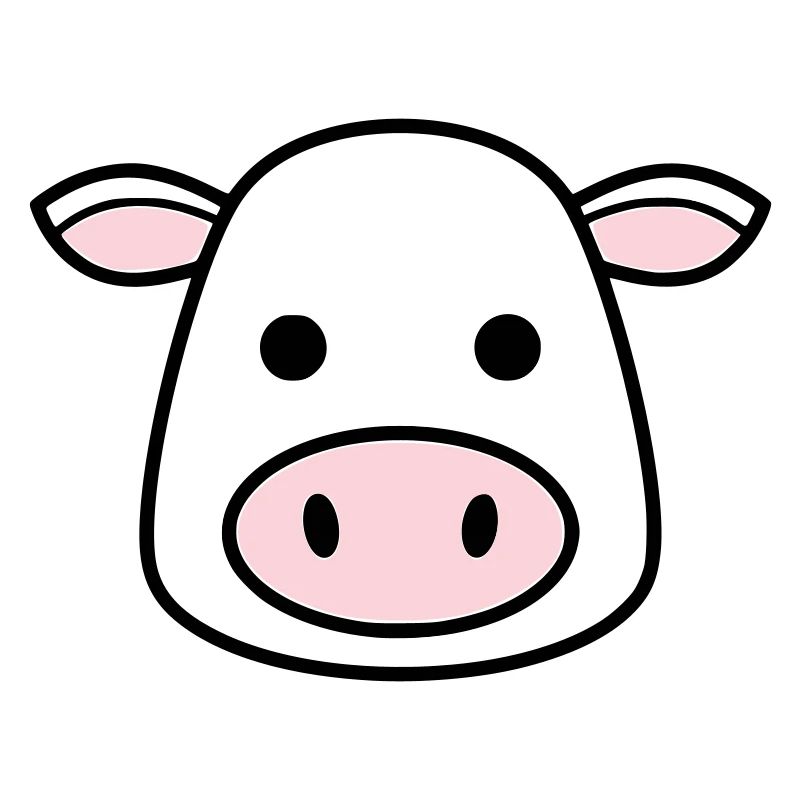 Cute Cow Head Face Comic Vector