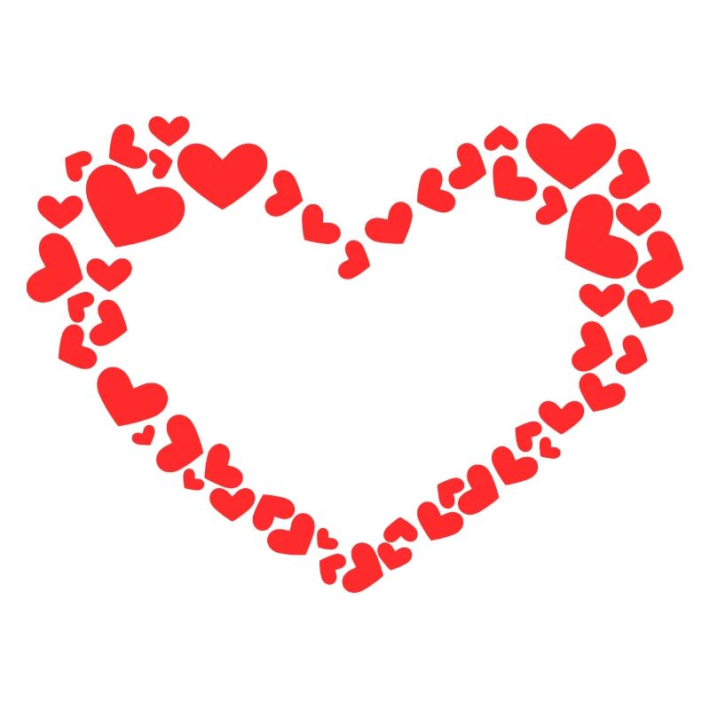 Conception de coeur avec beaucoup de coeurs rouges