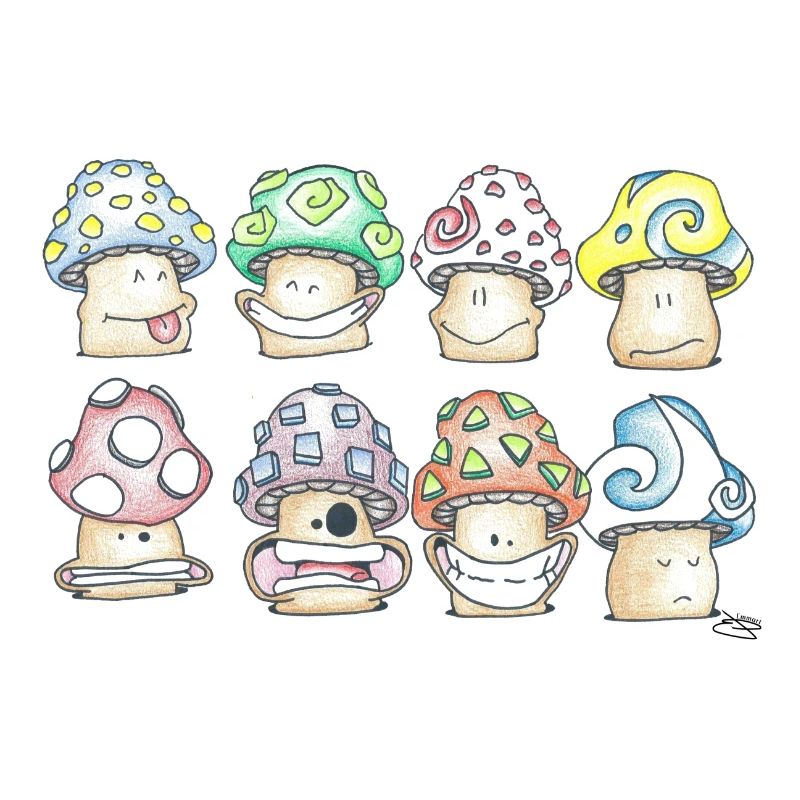 Champignons Pastel Espiègles