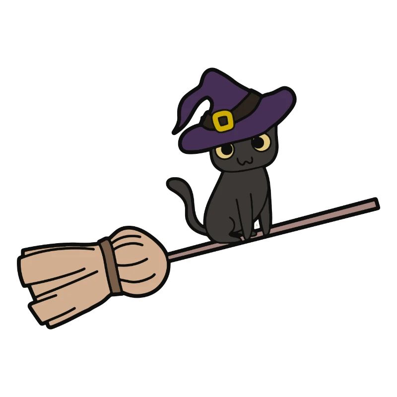 Chat Balai de sorcière