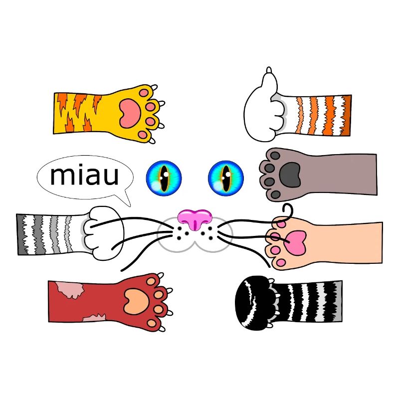 Cat Design Cat Paws Cat Muzzle