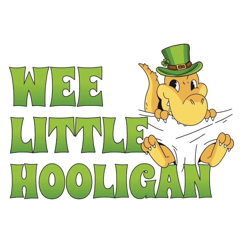 Wee Little Hooligan T-Rex Dinosaurier St Patrick Tag