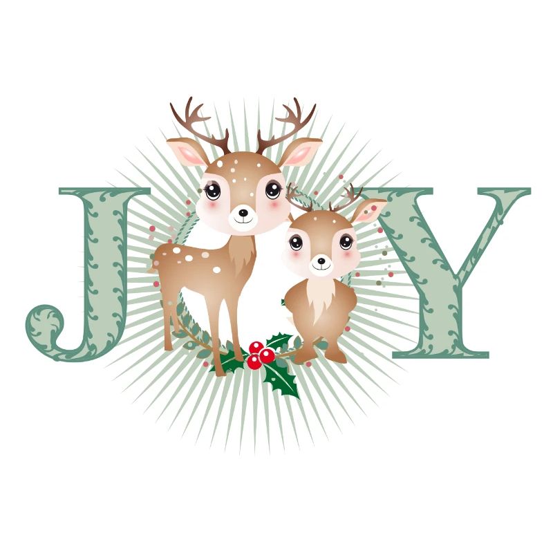 Two Cute Deer - Joy for Christmas