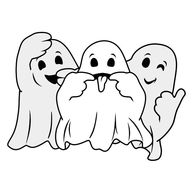 Three funny ghosts