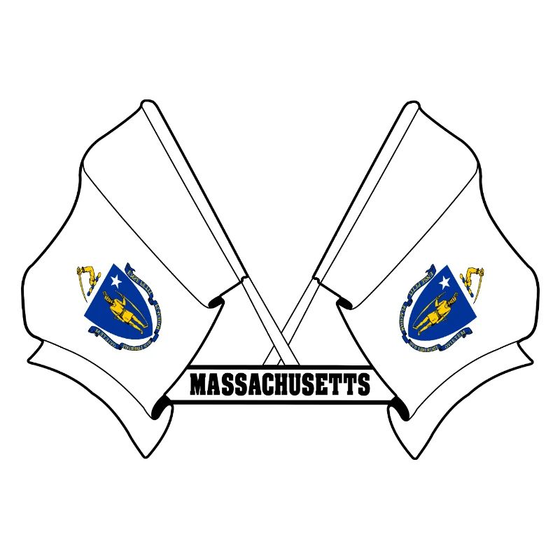 Deux drapeaux texte MASSACHUSETTS