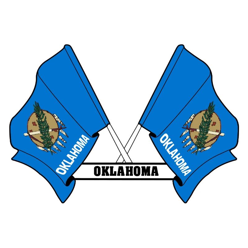 Two flags text OKLAHOMA