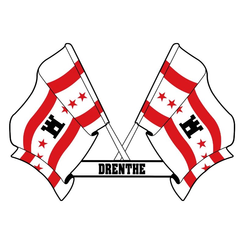 Deux drapeaux texte DRENTHE