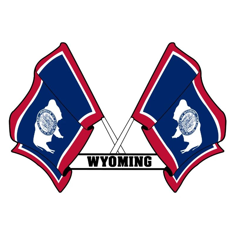 Two flags text WYOMING