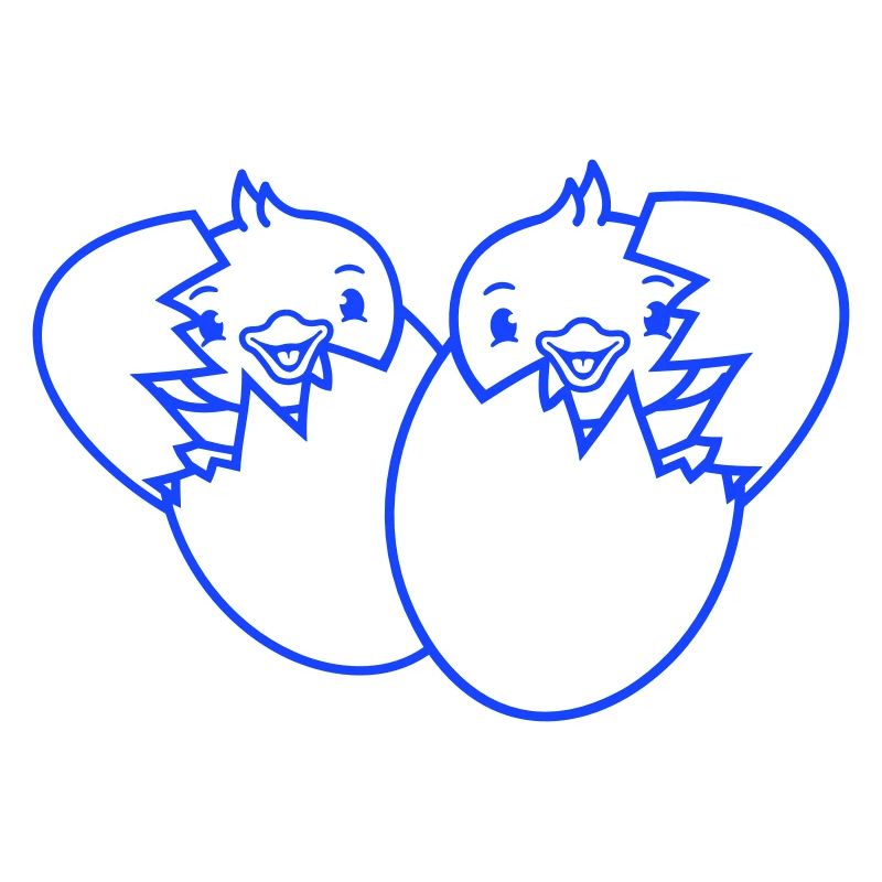 2 Birds Two Chicks Egg Hatch Born Eggshell