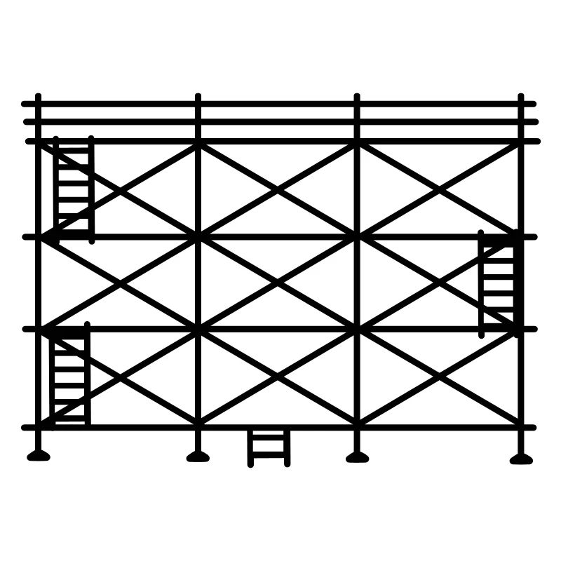 Silhouette d’échafaudage, échafaudage de construction