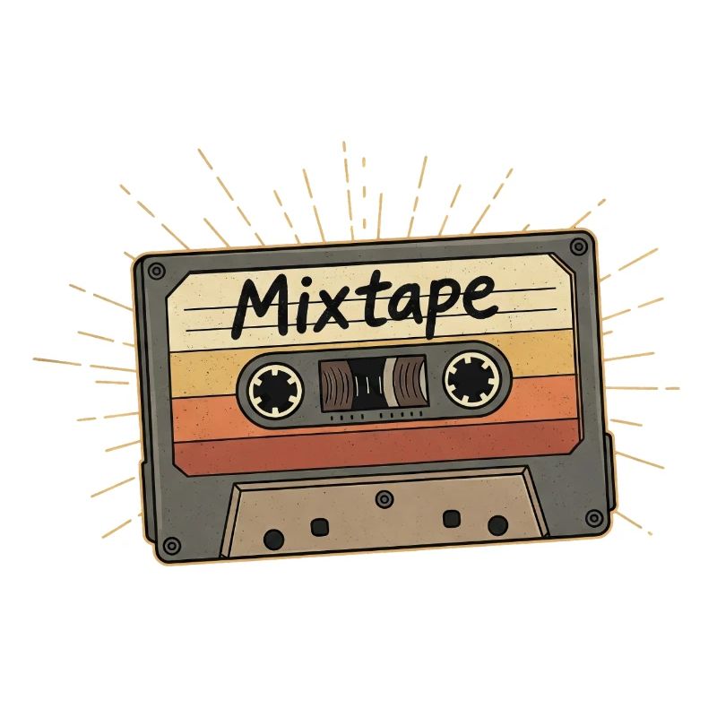Cassette de mixtape rétro