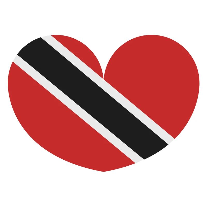 Drapeau en forme de cœur de Trinité-et-Tobago