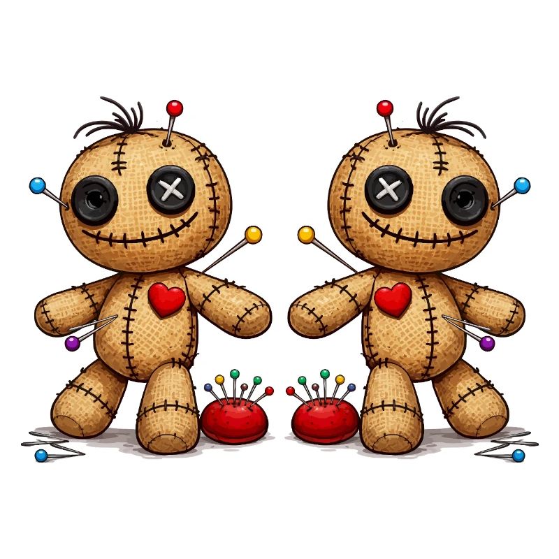 Voodoo doll with needles