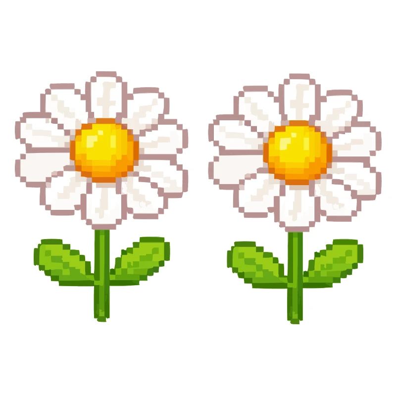 Pixel Daisy Double Flowers