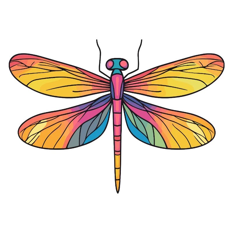 Ailes de Libellule arc-en-ciel