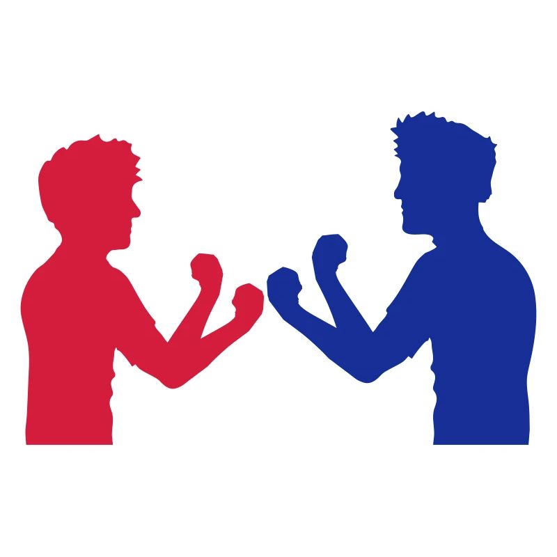 rot blau 2 feinde freunde team paar duell boxen ka