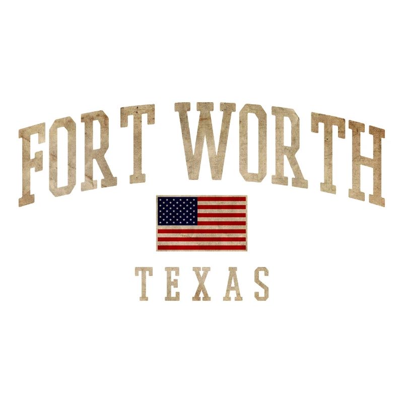 Fort Worth Texas Rustic Flags