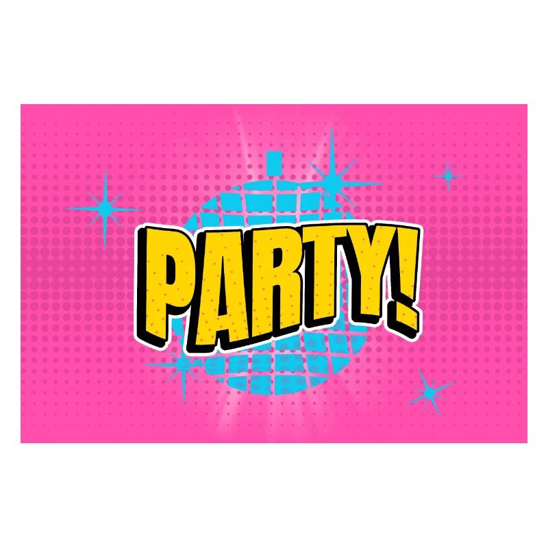 Party Disco Comic Style Bubble Graffiti Lettering