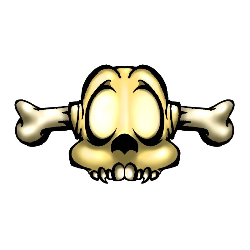 Skull. Skull with bone through head.