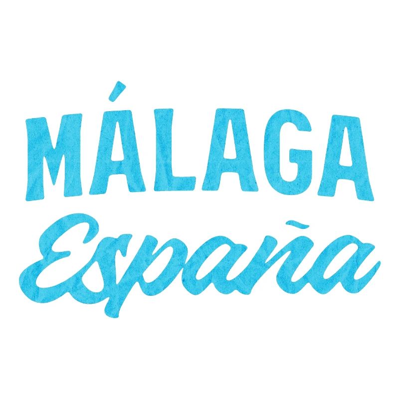 Málaga España Blaues Script-Design