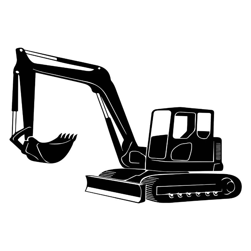 Excavator Driver Silhouette - Construction Equipment Operator