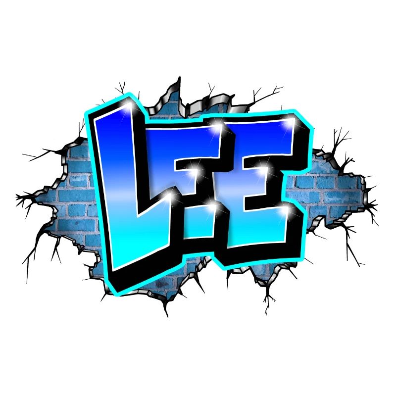 Graffiti LEE Blue Brick Risse