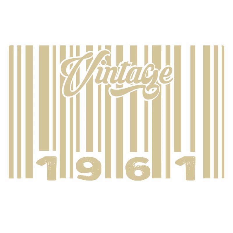 Vintage 1961 Barcode 1961: Year 2025.