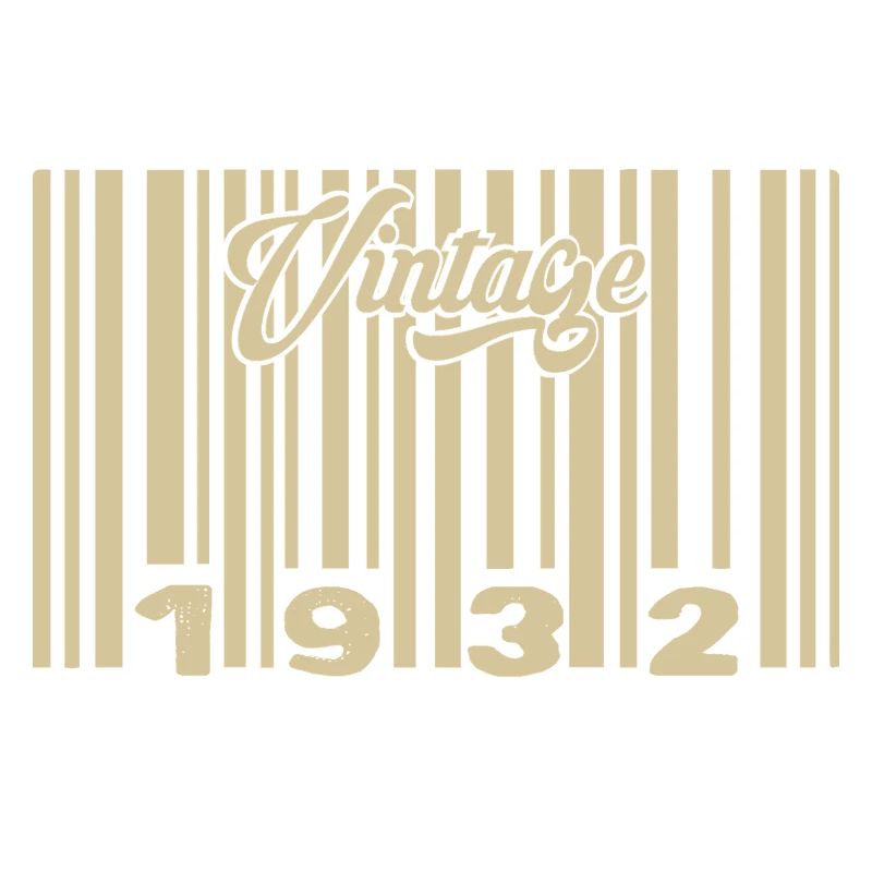 Vintage 1932 Barcode 1932: Year 2025.