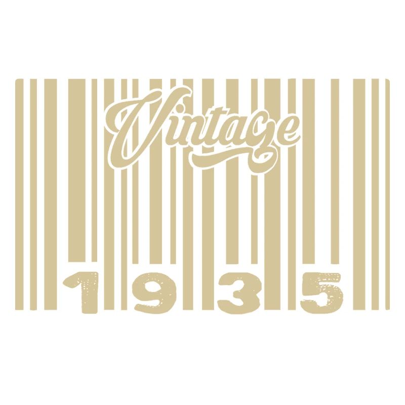 Vintage 1935 Barcode 1935: Year 2025.